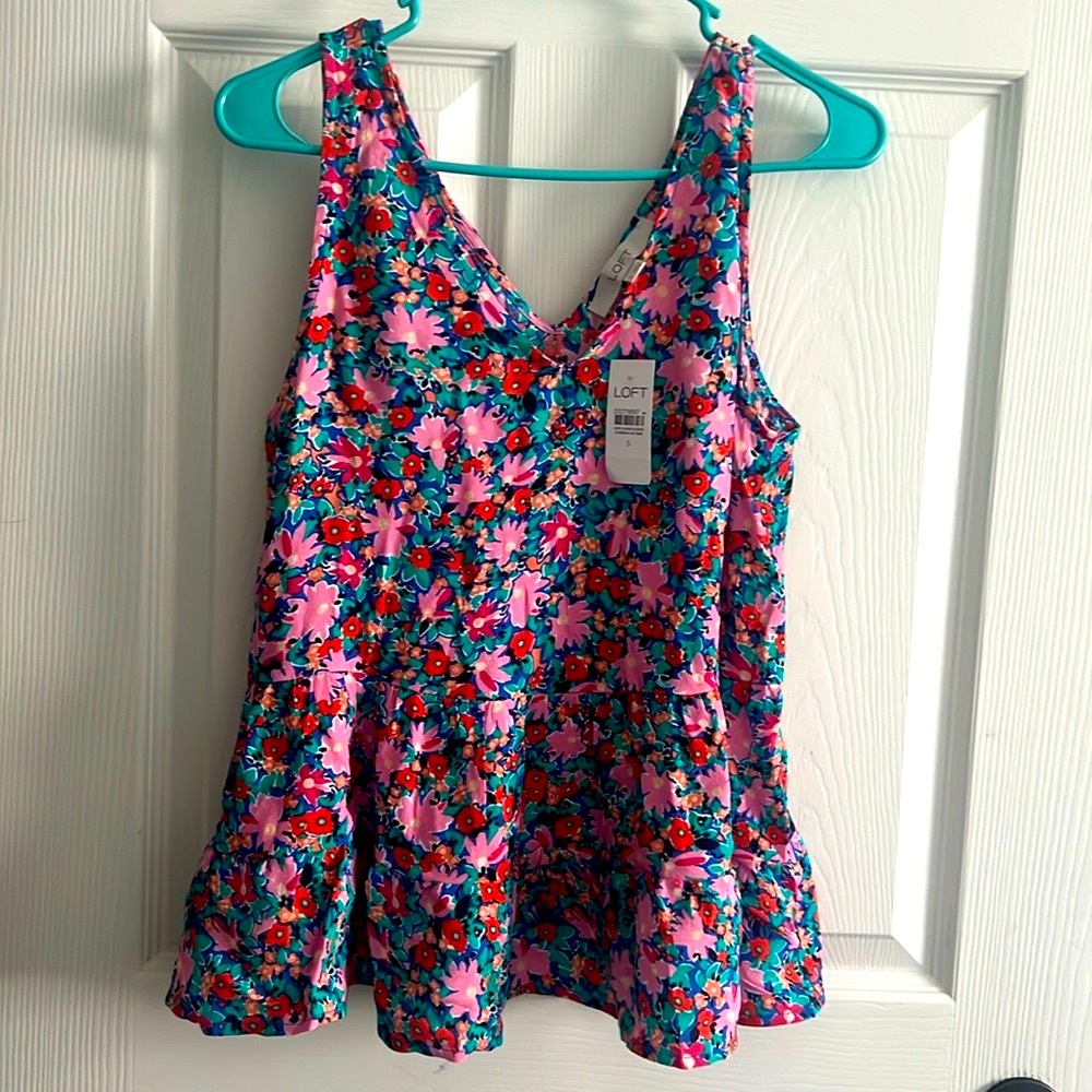 Loft peplum tank